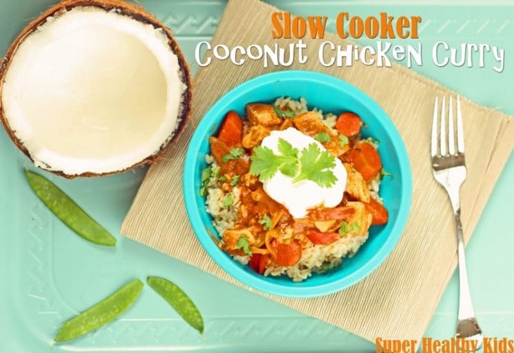 Slow Cooker Coconut Chicken Curry Recipe. Slow cooker meal! Perfect for a Sunday!